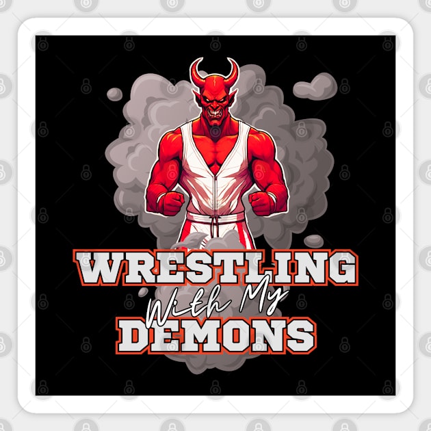 Wrestling With My Demons Magnet by Kenny The Bartender's Tee Emporium